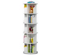 360° Rotating Bookshelf, Corner Display, Freestanding Storage Rack, Narrow nizer for Small Spaces - Walnut Finish, 2-Tier Bookcase, Modern Home Decor Solution