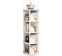 360° Rotating Bookshelf, Space-Saving Round Book Rack, Slim Swivel Corner Shelf, Free-Standing Display Stand for Bedroom, Modern Home Decor