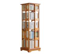 360° Rotating Bookshelf Tower - 5-Tier Wood Bookcase, Floor Standing Corner Organizer for Small Spaces - Stylish Display Rack for Kids & Adults (18.1x18.1x66.1)
