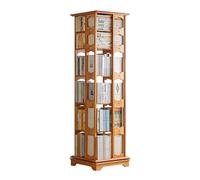 360° Rotating Bookshelf Tower - 6-Tier Wood Corner Bookcase Organizer for Small Spaces, Floor Standing Display Storage Rack for Kids & Adults (18.1"x18.1"x75.5")