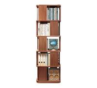 360° Rotating Bookshelf Tower - Wooden 5-Tier Corner Book Organizer, Space-Saving Storage Rack for Bedroom & Living Room Decor, 15.7"x15.7"x63.3"
