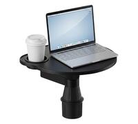 360° Rotating Car Tray Table, Easy To Install,Round Shape, With A Pu Tabletop, Ideal For Working Or Resting In The Car. Suitable For The Tesla Model Y/3 And Most Other Vehicles.