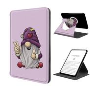360° Rotating Case for 6" Kindle Paperwhite 10th Gen 2018 | Cute Little Purple Dwarf Hybrid Design Magnetic Detachable Clear Back Slim Multi-Angle Stand Cover with Auto Sleep Wake