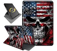 360°Rotating Case for Amazon Fire Max 11 Tablet (2023 Release, 11"), PU Leather Folio Stand Cover with Auto Wake/Sleep, Durable Shockproof Protective Case for Fire Max 11 2023,Skull Past