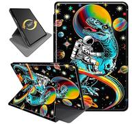 360°Rotating Case for Amazon Fire Max 11 Tablet (2023 Release, 11"), PU Leather Folio Stand Cover with Auto Wake/Sleep, Durable Shockproof Protective Case for Fire Max 11 2023,Dinosaur Astronaut