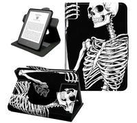 360° Rotating Case for Fire HD 8 & Fire HD 8 Plus Tablet (12th/10th Gen, 2024/2022/2020 Release), Shockproof Stand Cover with Hand Strap, Magnetic Closure & Auto Wake/Sleep,Skeleton Taking Selfie