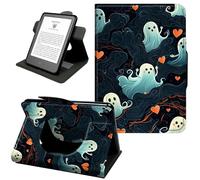 360° Rotating Case for Fire HD 8 Tablet (8th/7th/6th Gen, 2018/2017/2016 Release), Shockproof Stand Cover with Hand Strap, Magnetic Closure & Auto Wake/Sleep,Scary Witch