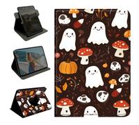 360 Rotating Case for iPad 10th Gen 10.9" (2022) & for iPad 11th Gen 11 Inch (2025 Release),Slim Protective Cover with Multi-Angle Stand, Smart Auto Sleep/Wake Shell,Ghosts Mushrooms