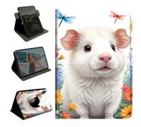 360 Rotating Case for iPad mini 7/Mini 6 8.3" (2024/2021 Release) & Mini A17 Pro,Slim Folio Protective Cover with Multi-Angle Stand,Smart Auto Sleep/Wake Shell,White Guinea Pig