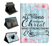 360 Rotating Case for iPad mini 7/Mini 6 8.3" (2024/2021 Release) & Mini A17 Pro,Slim Folio Protective Cover with Multi-Angle Stand,Smart Auto Sleep/Wake Shell,Bible Verses Philippians 4-13