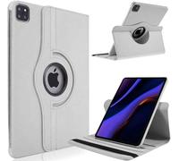 360° Rotating Case for iPad Pro 13" M4 (2024) - Premium Leather Cover with Auto Sleep/Wake and Stand Function (White)