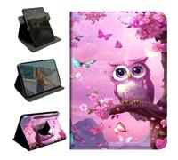 360 Rotating Case for Samsung Galaxy Tab A11 Plus 2023/2024/2026/ Tab A9 Plus 11",Slim PU Leather Protective Cover with Multi-Angle Stand, Smart Auto Sleep/Wake Shell,Cute Little Owl