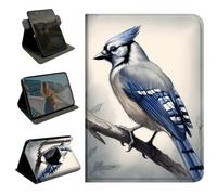 360 Rotating Case for Samsung Galaxy Tab A11 Plus 2023/2024/2026/ Tab A9 Plus 11",Slim PU Leather Protective Cover with Multi-Angle Stand, Smart Auto Sleep/Wake Shell,Blue Jay Bird