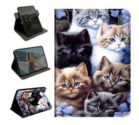 360 Rotating Case for Samsung Galaxy Tab A11 Plus 2023/2024/2026/ Tab A9 Plus 11",Slim PU Leather Protective Cover with Multi-Angle Stand, Smart Auto Sleep/Wake Shell,Cute Cats