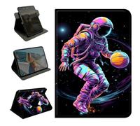 360 Rotating Case for Samsung Galaxy Tab A11 Plus 2023/2024/2026/ Tab A9 Plus 11",Slim PU Leather Protective Cover with Multi-Angle Stand, Smart Auto Sleep/Wake Shell,Astronaut Basketball