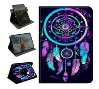 360 Rotating Case for Samsung Galaxy Tab S10/S9 11 Inch 2023/S9 FE 10.9/S10 FE 2025/S10 Lite,Slim Folio Protective Cover with Multi-Angle Stand, Smart Auto Sleep/Wake Shell,Rainbow Dream Catcher