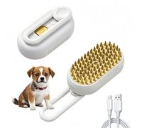 360° Rotating Cat Brush for Hair Removal and Grooming - Non-slip ABS+TPR Pet Hair Removal Comb with Ergonomic Handle (Khaki)