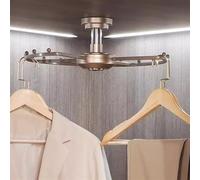 360° Rotating Corner Clothes Rack, Metal Round Hanging Rod, Large Capacity Closet Organizer, Space Saving for Cloakroom Wardrobes