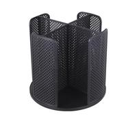 360° Rotating Cup & Lid Dispenser - 4-Compartment Plastic Organizer for 5-16oz Cups, for Countertop, Coffee Station, Restaurant, Office & Home(Black)