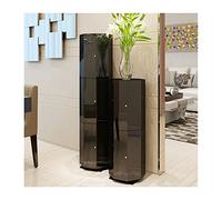 360° Rotating Cylinder Shoe Rack, Tall Vertical Lazy Susan Design for Small Spaces, Entryway & Hallway Storage, 45/86/127/169/210cm (Color: 43CM-Black)