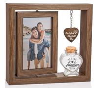 360° Rotating Double-Sided Photo Frame 4×6 | Engagement & Wedding Gift with Honeymoon Keepsake Jar | He Asked, She Said Yes Anniversary Display