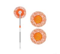 360° Rotating Flat Mop Telescopic Handle 86x18x9cm Removable Microfiber