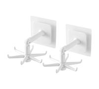 360° Rotating Folding Hook - Folding Wall Hooks | 2 x Bath Shower Hooks | No Grid for Drilling Tools, Tool Organizer with 6 Claws, Hook