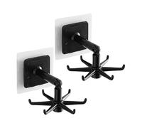360° Rotating Folding Hook, Rotating Hooks, 2x Folding Bathroom Shower Hanger - Utensil Holder, Utensil Organizer with 6 Claws, Multifunctional Kitchen Hook for a