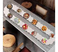 360° Rotating Food Turntable, 2M/6.56FT Manual Swivel Adjustable Dining Table, Non-Skid Food Serving Train Large Serving Plate