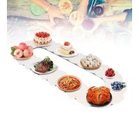 360° Rotating Food Turntable Manual Swivel Adjustable Dining Table, 1.8m Large Food Serving Train Turntable For Dining Room Party Decoration