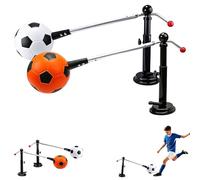 360° Rotating Football Solo Trainer Adjustable Ball Control Training Aid for Dribbling, Passing & Shooting Practice (White+Orange)