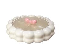360° Rotating Fruit Tray with Lid Large Compartmentalized Lazy Person Snack Storage Container Transparent Compartment Candy Storage Suitable for Family Gatherings Holiday 061389