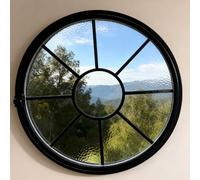 360° Rotating Glass Porthole Window Aluminum Frame Indoor Ventilated Replacement Stylish Black Decor 60cm/23.6in Modern Home Upgrade