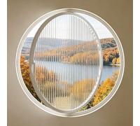 360° Rotating Glass Porthole Window, Aluminum Frame Replacement Indoor Ventilated Window for Bedroom or Bathroom Decor