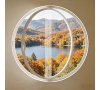 360° Rotating Glass Porthole Window, Aluminum Frame Replacement Indoor Ventilated Window for Bedroom or Bathroom Decor