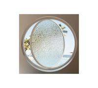 360° Rotating Glass Window with Handle Embedded Tempered Glass Window Aluminum Alloy Porthole Window with Reeded Tempered Glass Home Decor Porthole Bathroom Windows(White,60cm)