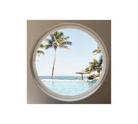 360° Rotating Glass Window with Handle Embedded Tempered Glass Window Aluminum Alloy Porthole Window with Reeded Tempered Glass Home Decor Porthole Bathroom Windows(Natural,40cm)