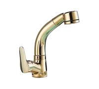 360° Rotating Gold Kitchen Faucet Dual Function Mixer Tap Deck-Mounted Hot & Cold Water Extendable Spray Bathroom Faucet Elegant Design for Modern Kitchens