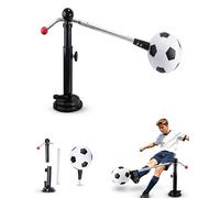 360° Rotating Independent Soccer Trainer, Adjustable Personal Ball Control, Dribbling, Passing & Shooting Skill Improvement Equipment for Kids & Adults, Indoor Outdoor (White)
