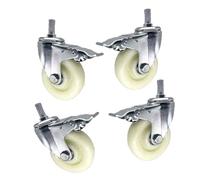 360° Rotating Industrial Stem Casters WheelsLocking Trolley Castors with Brake 3/4/5 Inch 100mm Threaded for Workbench & Shelving (75mm Size Color: With Brake)