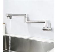 360° Rotating Kitchen Faucet - inless Steel Foldable Cold Water Tap for Sin & Stoves, Wall-Mounted, Brushed h, Ideal for Modern Kitchens