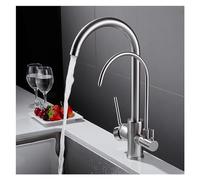 360° Rotating Kitchen Faucet, Modern Bridge Mixer Tap, White, Compatible with WF-0176, 9/16" Hose, Sleek Design for Effortless Use and Style in Your Kitchen.