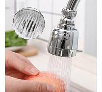 360° Rotating Kitchen Tap Aerator Sprayer Head with Dual Water Modes | (Aerated Stream & Powerful Spray), 77 x 52 mm ABS Sink Faucet Extender for 18-2