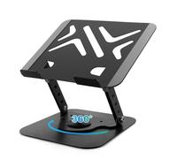 360 Rotating Laptop Stand for Desk, Portable Laptop Riser with Reinforced Support, Ergonomic PC Stand Height & Angle Adjustable, Metal Laptops Holder for Notebook Computer Tablet Office Accessories
