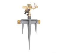 360° Rotating Lawn Sprinkler, 8-12m Range Aluminum Alloy Base with Adjustable 20°-90° Spray Patterns, Heavy-Duty Brass Rocker for Gardens/Yards, Standard NH 34 Threads