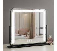 360° Rotating LED Makeup Mirror - Illuminated Tabletop Cosmetic Mirror for Beauty & Grooming, 60x52cm, Perfect Dressing Table Accessory with Adjustable Lighting