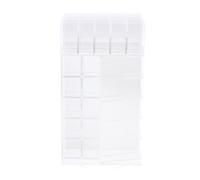 360 Rotating Lipstick Holder Organizer, 65 Slots Makeup Display Case with DIY Assembly, Sturdy Acrylic Cosmetic Storage Box for Lipsticks, Nail Polish, and - White