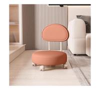 360° Rotating Low Rolling Stool with Backrest Adjustable Height Makeup Chair on Wheels Faux Leather Ottoman for Shoe Changing & Cleaning - Versatile & Stylish