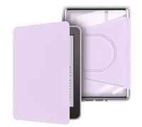 360° Rotating Magnetic Detachable Case with Stand & Auto Wake/Sleep for Kindle 10th Generation 6" (2019 Release) - Clear Back Cover, Purple
