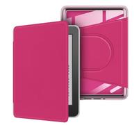360° Rotating Magnetic Detachable Case with Stand & Auto Wake/Sleep for Paperwhite 10th Generation 6" (2018 Release) - Clear Back Cover, Raspberry